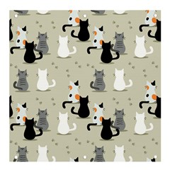 Cute Cat Seamless Pattern Banner And Sign 4  X 4  by Salman4z