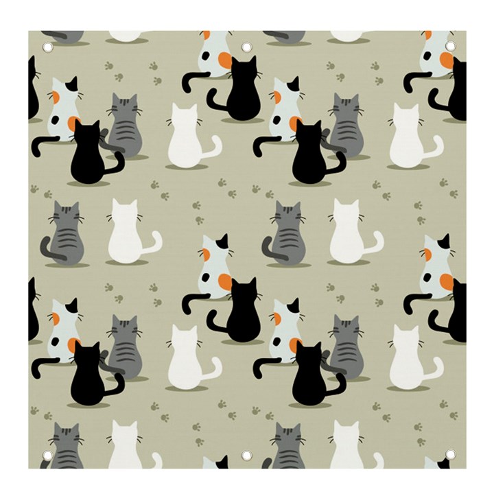 Cute Cat Seamless Pattern Banner and Sign 4  x 4 