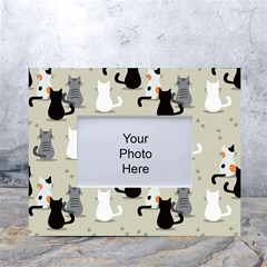 Cute Cat Seamless Pattern White Tabletop Photo Frame 4 x6  by Salman4z