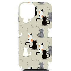 Cute Cat Seamless Pattern Iphone 14 Black Uv Print Case