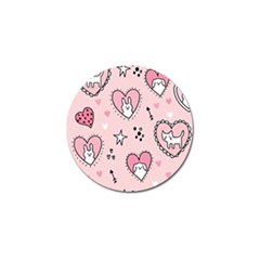 Cartoon Cute Valentines Day Doodle Heart Love Flower Seamless Pattern Vector Golf Ball Marker (4 Pack) by Salman4z