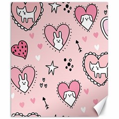 Cartoon Cute Valentines Day Doodle Heart Love Flower Seamless Pattern Vector Canvas 20  X 24  by Salman4z