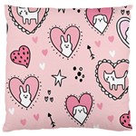 Cartoon Cute Valentines Day Doodle Heart Love Flower Seamless Pattern Vector Large Cushion Case (Two Sides) Front