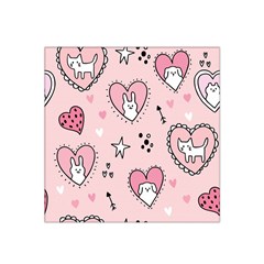 Cartoon Cute Valentines Day Doodle Heart Love Flower Seamless Pattern Vector Satin Bandana Scarf 22  X 22  by Salman4z