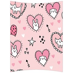 Cartoon Cute Valentines Day Doodle Heart Love Flower Seamless Pattern Vector Back Support Cushion by Salman4z