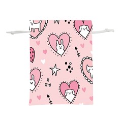 Cartoon Cute Valentines Day Doodle Heart Love Flower Seamless Pattern Vector Lightweight Drawstring Pouch (s) by Salman4z