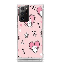 Cartoon Cute Valentines Day Doodle Heart Love Flower Seamless Pattern Vector Samsung Galaxy Note 20 Ultra Tpu Uv Case by Salman4z