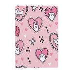 Cartoon Cute Valentines Day Doodle Heart Love Flower Seamless Pattern Vector A5 Acrylic Clipboard Back