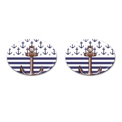 Anchor Background Design Cufflinks (oval) by Salman4z