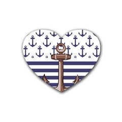 Anchor Background Design Rubber Coaster (heart) by Salman4z