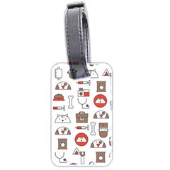 Vector Thin Line Art Vet Seamless Pattern Luggage Tag (two Sides) by Salman4z