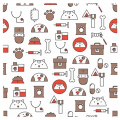 Vector Thin Line Art Vet Seamless Pattern Wooden Puzzle Square by Salman4z