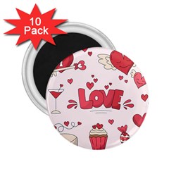 Hand Drawn Valentines Day Element Collection 2 25  Magnets (10 Pack)  by Salman4z