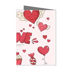 Hand Drawn Valentines Day Element Collection Mini Greeting Cards (pkg Of 8) by Salman4z