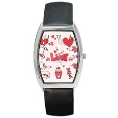 Hand Drawn Valentines Day Element Collection Barrel Style Metal Watch by Salman4z