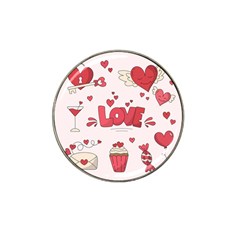 Hand Drawn Valentines Day Element Collection Hat Clip Ball Marker (4 Pack) by Salman4z