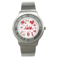 Hand Drawn Valentines Day Element Collection Stainless Steel Watch by Salman4z