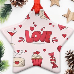 Hand Drawn Valentines Day Element Collection Star Ornament (two Sides) by Salman4z