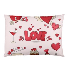 Hand Drawn Valentines Day Element Collection Pillow Case by Salman4z