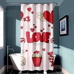 Hand Drawn Valentines Day Element Collection Shower Curtain 36  X 72  (stall)  by Salman4z