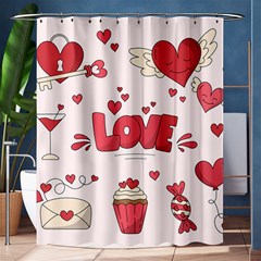 Hand Drawn Valentines Day Element Collection Shower Curtain 60  X 72  (medium)  by Salman4z