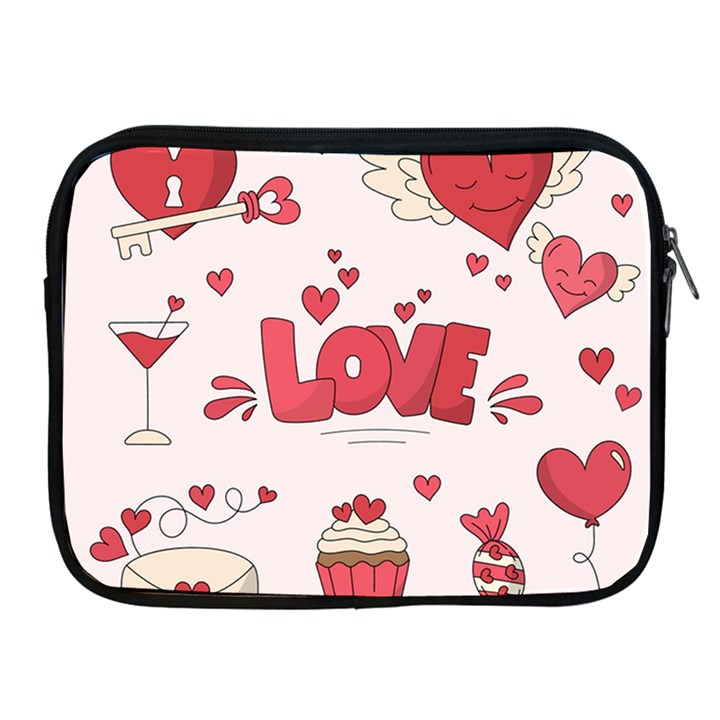 Hand Drawn Valentines Day Element Collection Apple iPad 2/3/4 Zipper Cases