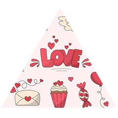 Hand Drawn Valentines Day Element Collection Wooden Puzzle Triangle by Salman4z