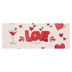 Hand Drawn Valentines Day Element Collection Banner And Sign 8  X 3  by Salman4z