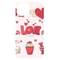 Hand Drawn Valentines Day Element Collection Iphone 14 Black Uv Print Case by Salman4z