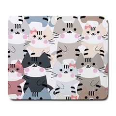 Cute Cat Couple Seamless Pattern Cartoon Large Mousepad by Salman4z