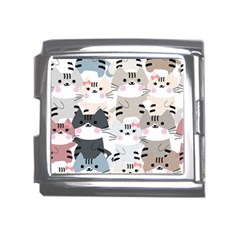 Cute Cat Couple Seamless Pattern Cartoon Mega Link Italian Charm (18mm) by Salman4z