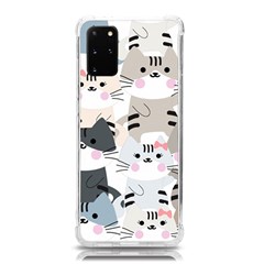 Cute Cat Couple Seamless Pattern Cartoon Samsung Galaxy S20plus 6 7 Inch Tpu Uv Case by Salman4z