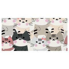 Cute Cat Couple Seamless Pattern Cartoon Banner And Sign 4  X 2  by Salman4z