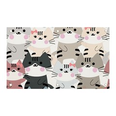 Cute Cat Couple Seamless Pattern Cartoon Banner And Sign 5  X 3  by Salman4z