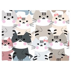 Cute Cat Couple Seamless Pattern Cartoon Two Sides Premium Plush Fleece Blanket (extra Small) by Salman4z