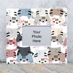 Cute Cat Couple Seamless Pattern Cartoon White Wall Photo Frame 5  X 7  by Salman4z