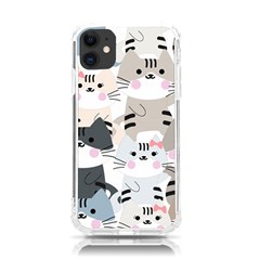 Cute Cat Couple Seamless Pattern Cartoon Iphone 11 Tpu Uv Print Case by Salman4z