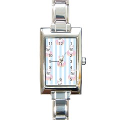 French Bulldog Dog Seamless Pattern Rectangle Italian Charm Watch