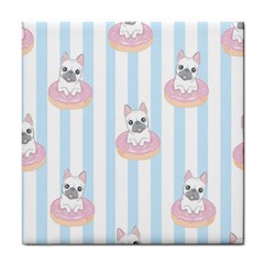 French Bulldog Dog Seamless Pattern Tile Coaster