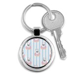 French Bulldog Dog Seamless Pattern Key Chain (Round) Front