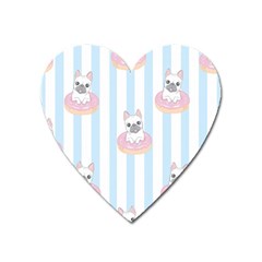 French Bulldog Dog Seamless Pattern Heart Magnet