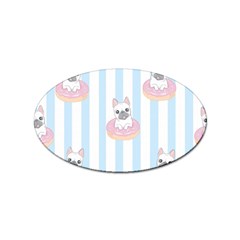 French Bulldog Dog Seamless Pattern Sticker Oval (100 Pack)