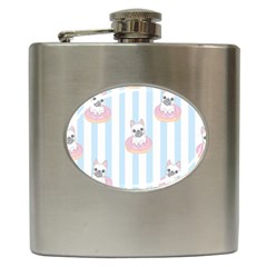 French Bulldog Dog Seamless Pattern Hip Flask (6 oz)