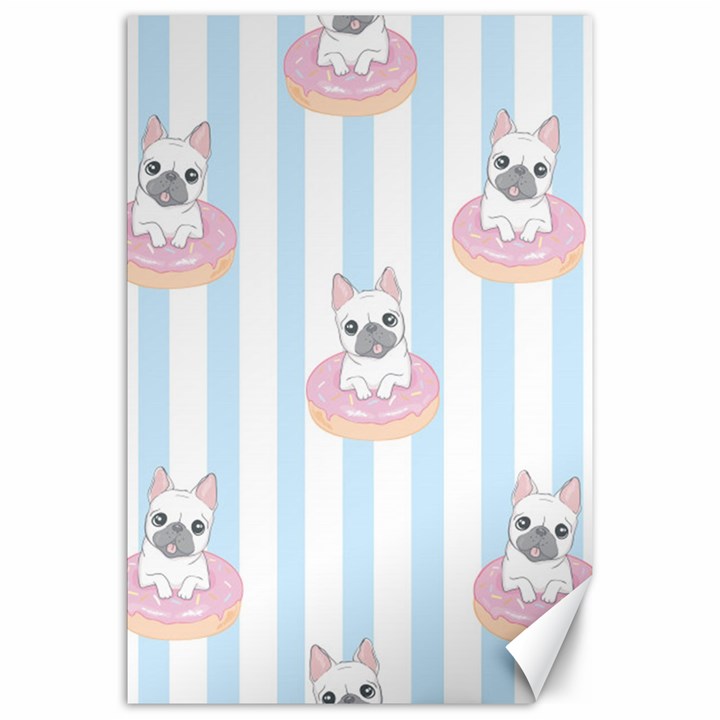 French Bulldog Dog Seamless Pattern Canvas 20  x 30 