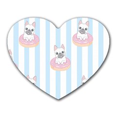 French Bulldog Dog Seamless Pattern Heart Mousepad by Salman4z