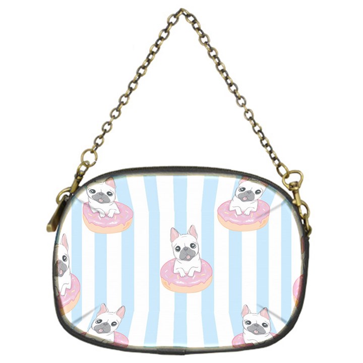 French Bulldog Dog Seamless Pattern Chain Purse (One Side)