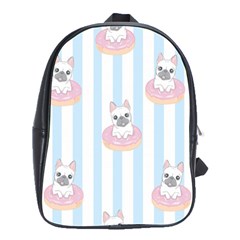 French Bulldog Dog Seamless Pattern School Bag (Large)