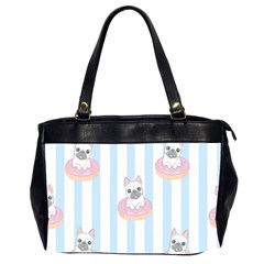 French Bulldog Dog Seamless Pattern Oversize Office Handbag (2 Sides)