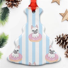 French Bulldog Dog Seamless Pattern Christmas Tree Ornament (Two Sides)