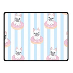 French Bulldog Dog Seamless Pattern Two Sides Fleece Blanket (Small)